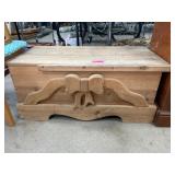 Wooden Storage Chest With Decorative Bow