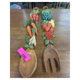 Dart Salad Fork and Spoon Set with Fruit Design