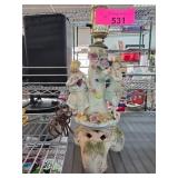 Porcelain Figurine Table Lamp with Floral Design