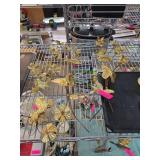 Gold-Tone Metal Butterfly and Hummingbird Decor