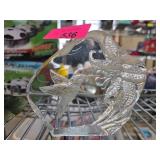 Crystal Hummingbird and Flower Figurine