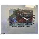 1992 Virginia Waterfowl Stamp With Signature