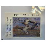 1996 North Dakota Duck Stamp with Signature