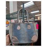 Neiman Marcus Denim and Faux Leather Handbag