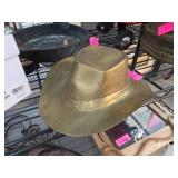 Brass Cowboy Hat Sculpture
