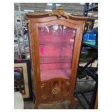 Wood and Glass Display Cabinet with Damage