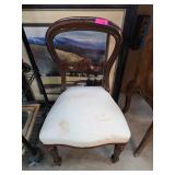Wooden Chair With Upholstered Seat