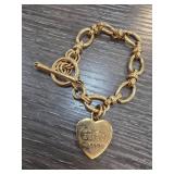 Juicy Couture Gold-Tone Heart Charm Linked Bracele