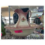 Ironstone USA Pitcher and Basin Set With Repairs