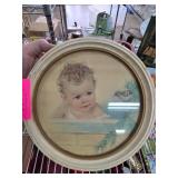 Framed Print of Baby with Bird