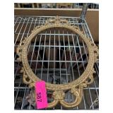 Ornate Round Gilded Brass Frame with Decorative Ac
