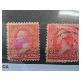US #252 Washington Cancelled Stamp Pair