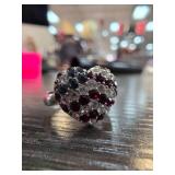 Sterling Silver Heart-Shaped Ring, Size 6