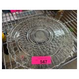 Clear Pressed Glass Serving Plate