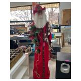 Large Cowboy Santa Claus Figurine W Festive Decor