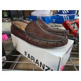 Faranzi Brown Faux Leather Slip-On Loafers