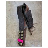 Leather Cartridge Belt With Holster