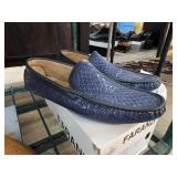 Farani Blue Textured Slip-On Shoes Size 13