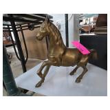 Brass Horse Figurine in Galloping Pose