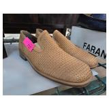 Tan Perforated Slip-On Leather Shoes