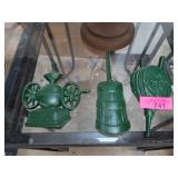 Three Green Mid Century Metal Wall Decor Pieces