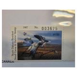 1987 North Dakota Duck Stamp w/ Signature