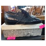 Belvedere Navy Leather Lace-Up Shoes