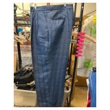 Bergati Blue Plaid Polyester Dress Pants