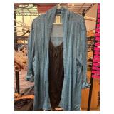 Faded Glory 3X Blue Open-Front Cardigan