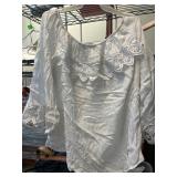 Unique Spectrum White Blouse With Lace Trim