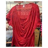 Womenï¿½s Hybrid Red Blouse with Embellished Front
