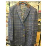 Tallia Blue Plaid Blazer with Floral Lining