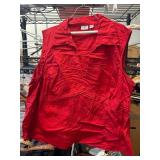 Cato Red Sleeveless Collared Blouse