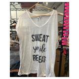 White Activewear Shirt With Inspirational Text