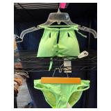 Green Nylon Blend Two-Piece Swimsuit