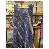 Blue Tie-Dye Sleeveless Top With Embellishments