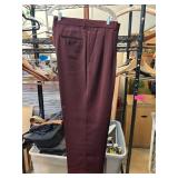 Davi Menï¿½s Maroon Polyester Dress Pants