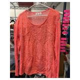 Cato Woman Coral Lace Blouse, Size 22/24W