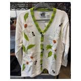 Storybook Knits Floral Cardigan with Bee Accents