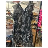 Signature Black Sheer Dress with Butterfly Print