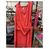 Womenï¿½s Coral Sleeveless Drape-Front Dress