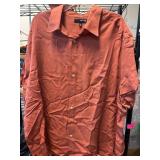 Murano Silk Button-Up Shirt in Rust