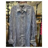 Sean John Blue Striped Button-Up Shirt