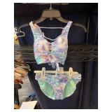 Two-Piece Floral Swimsuit with Back Tie