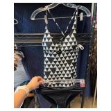 Black and White Geometric Swimsuit