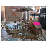 Metal Sculpture of Rustic Farm Scene