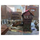 Metal Outhouse Figurine With Rustic Details