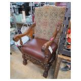 Carved Wood Renaissance Revival Throne Chair