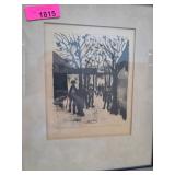Framed Maurice Utrillo Artwork in Black and White