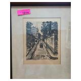 Framed Artwork Attributed to Maurice Utrillo